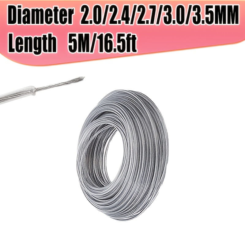 16 4ft steel wire nylon   in thicknesses 2 0