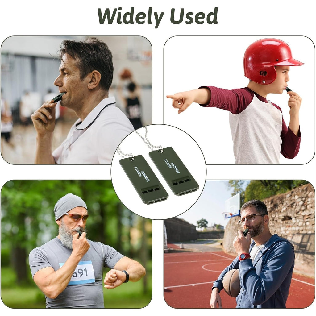 4pcs emergency survival whistle loud   triple tube