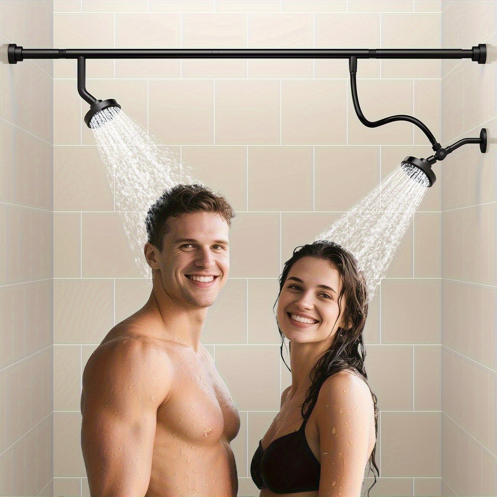 dual shower head system couples high pressure shower heads 3