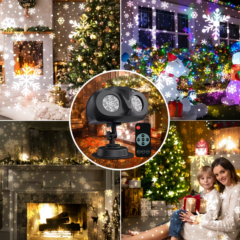snowflake projector light rotating effect decoration