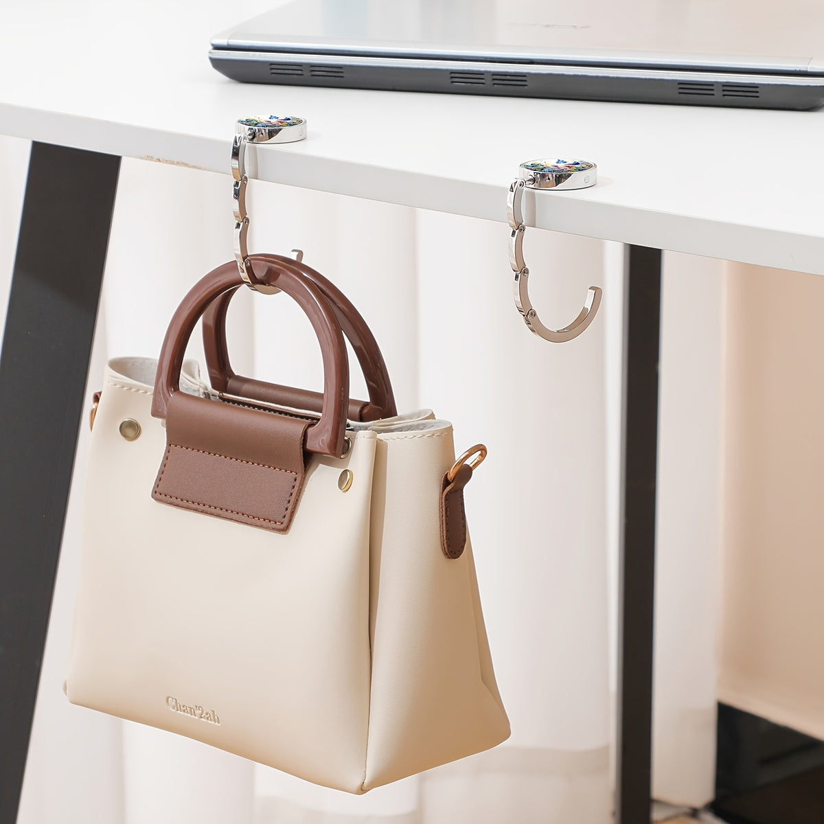 2d flat plane hanging hook table bag hook foldable handbag
