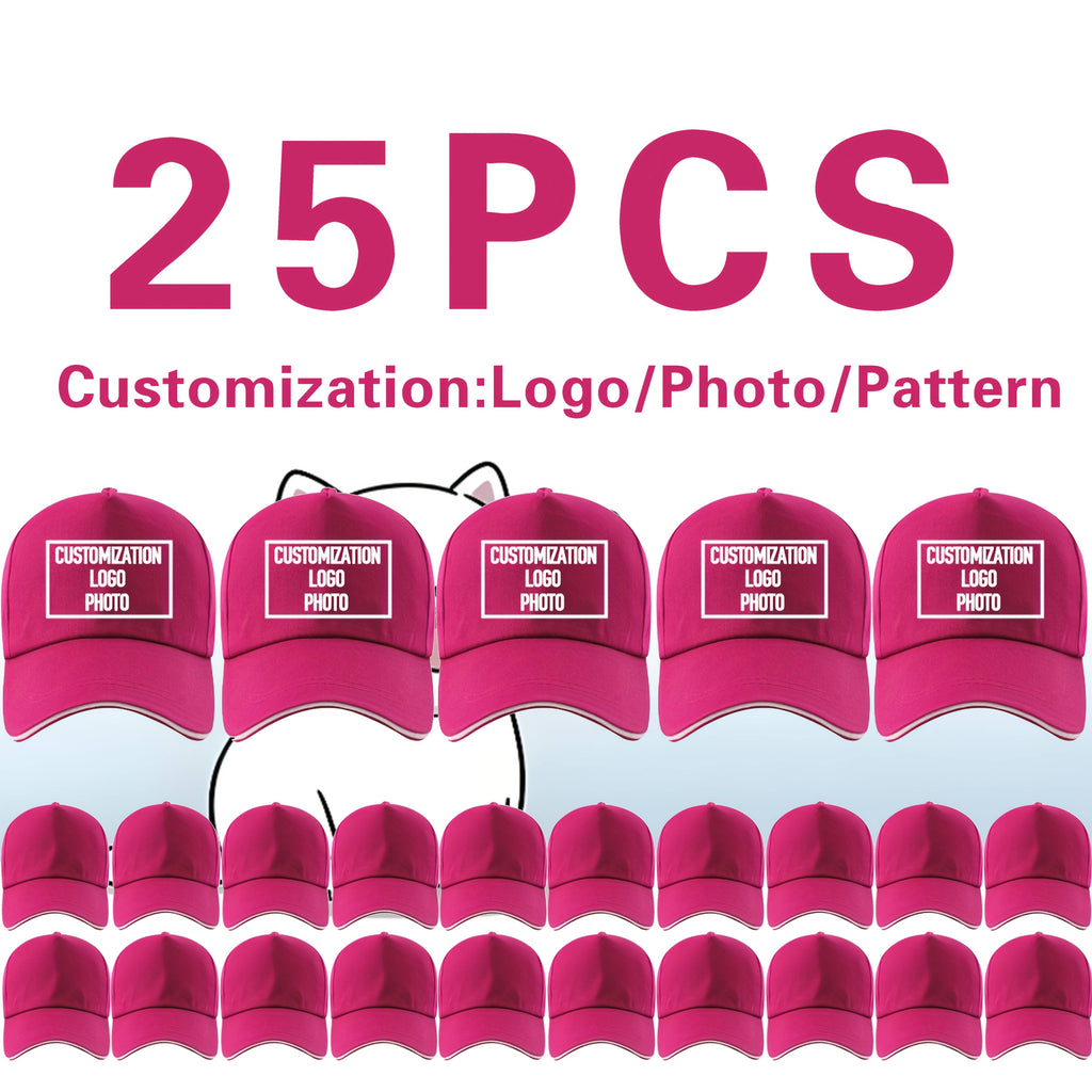 25pcs customizable     baseball caps adjustable