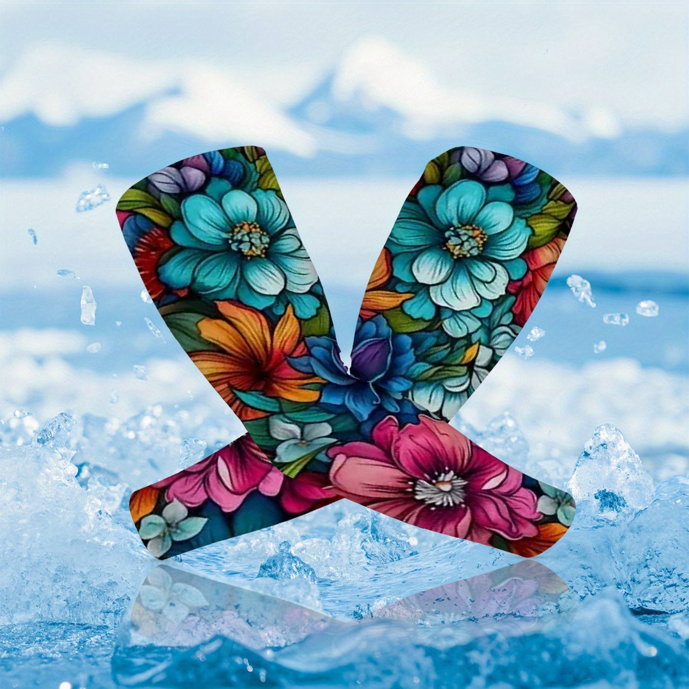 a pair stylish floral arm tattoo sleeves men women featuring