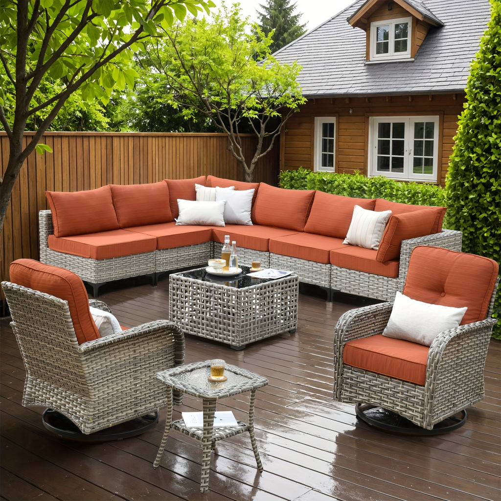 2 3 5 8 10pcs deep seat outdoor patio furniture set outside