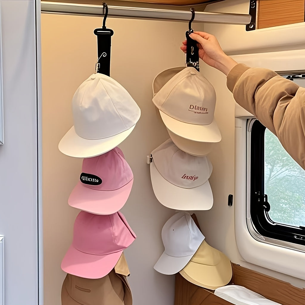 stainless steel hat rack 8 clips holds 16 baseball caps