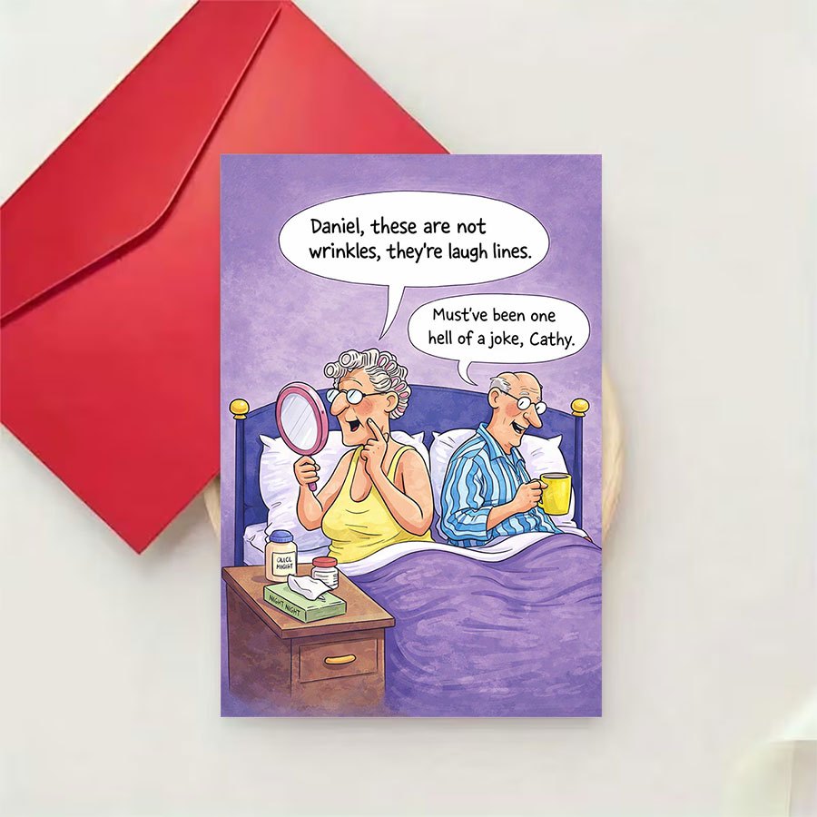 1 greeting card 1 envelope cartoon humorous greeting card