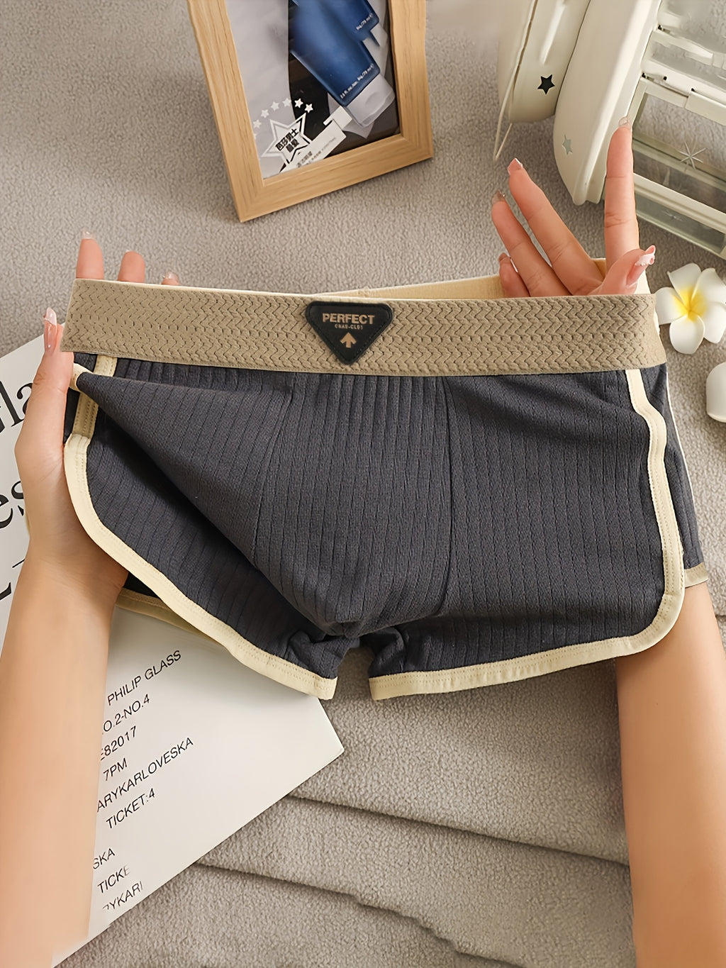 3pcs men   s underwear ribbed striped casual boxer briefs