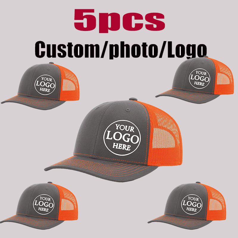 5pcs customizable adjustable trucker baseball caps men women