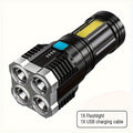 1pc led multifunctional rechargeable flashlight powerful 4