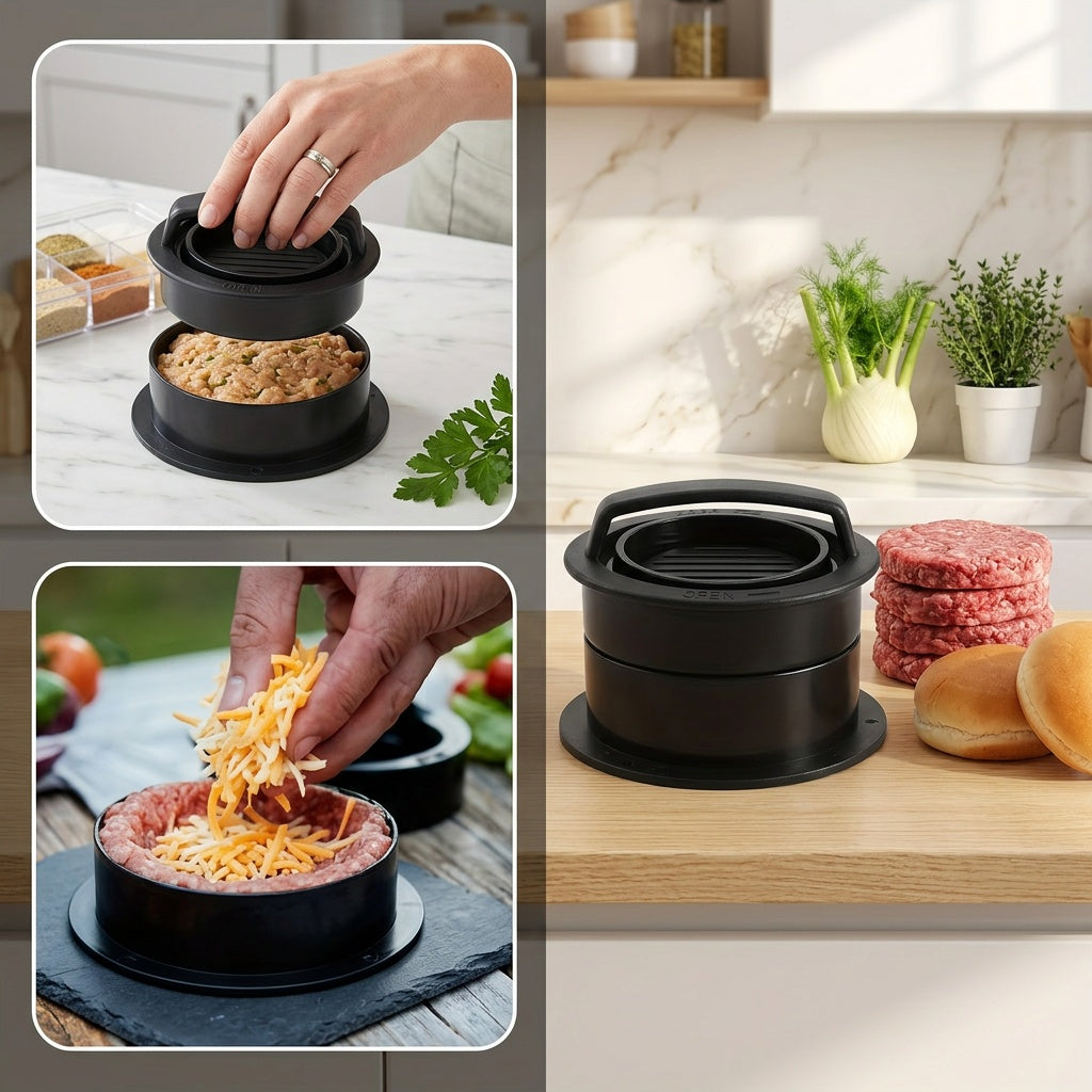 1pc 3 in 1 hamburger press meat patty press cheeseburger
