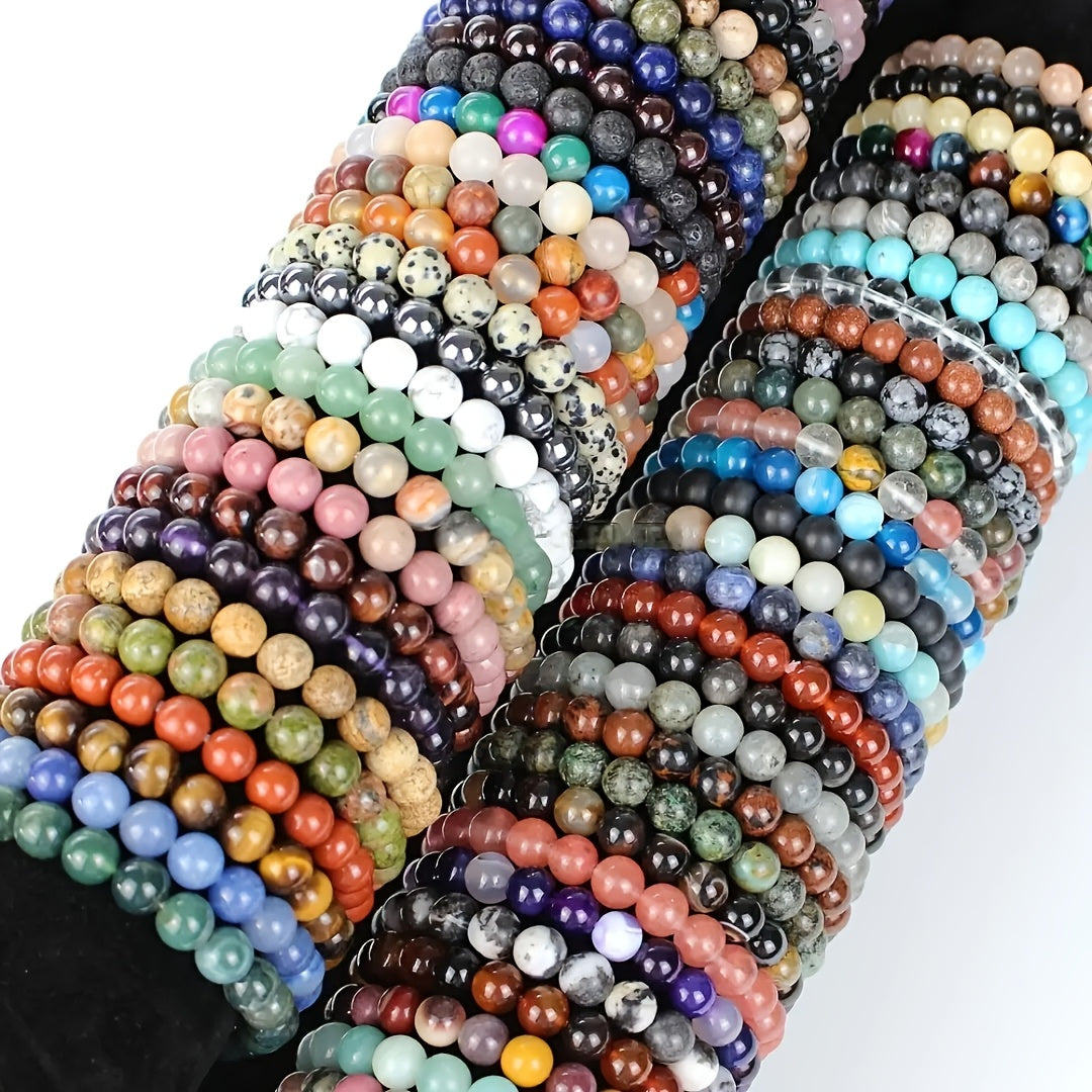 150pcs color random glass beaded bracelet unisex elastic
