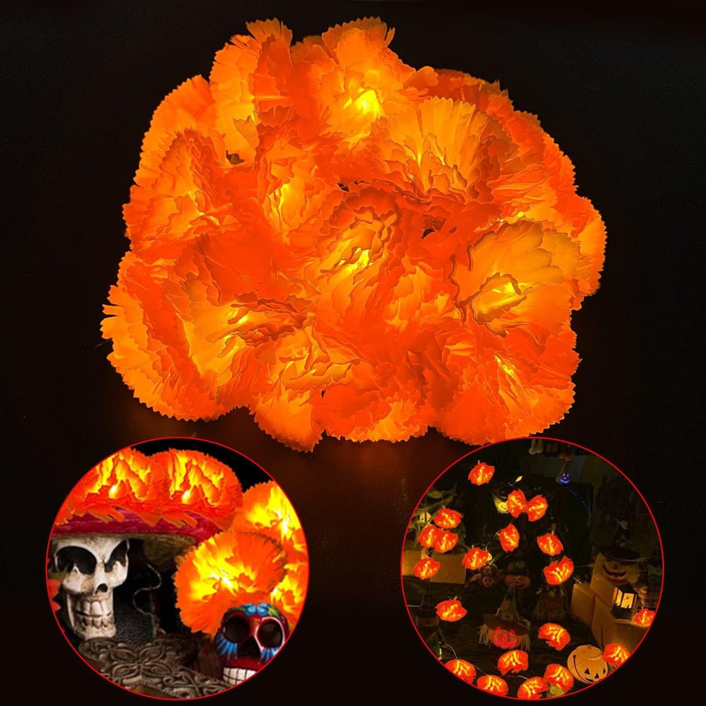 1 string orange marigold wreath string lights suitable