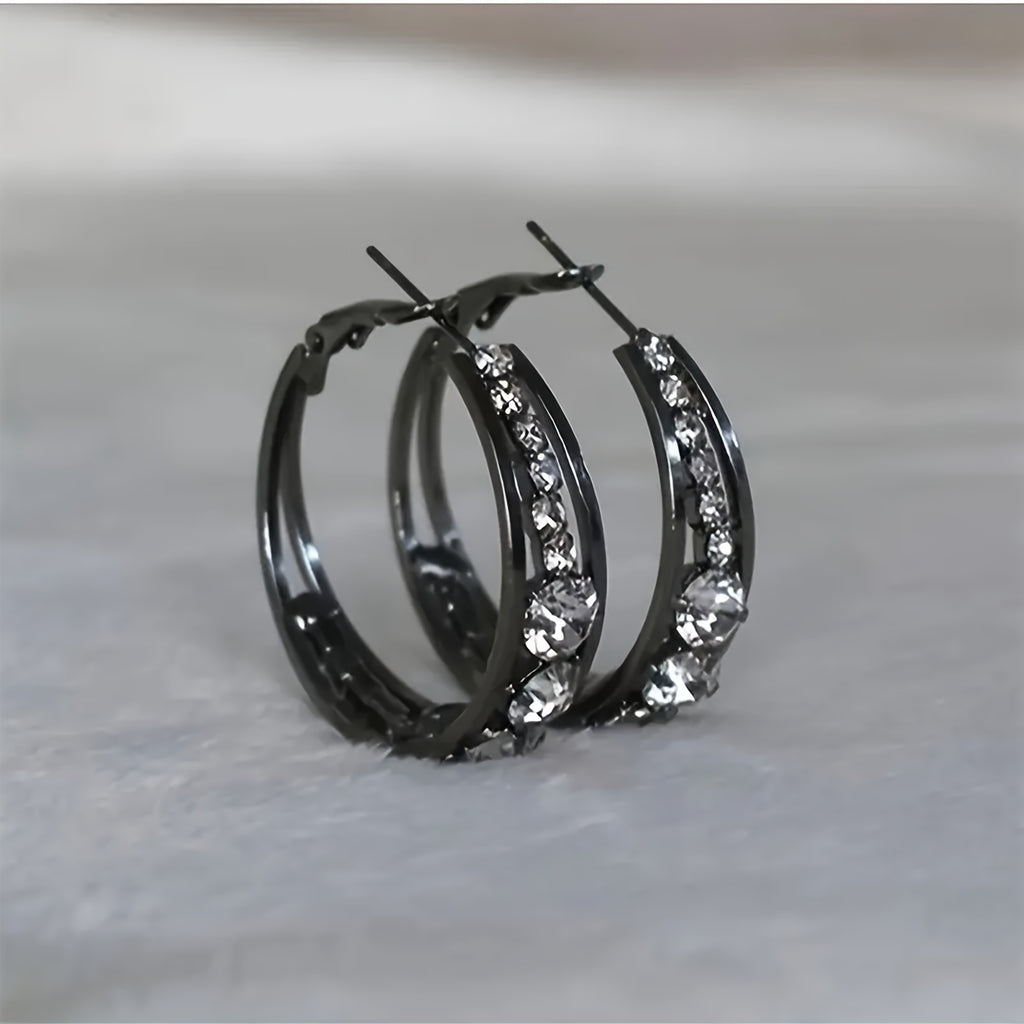 elegant hollow round womens earrings minimalist fashionable