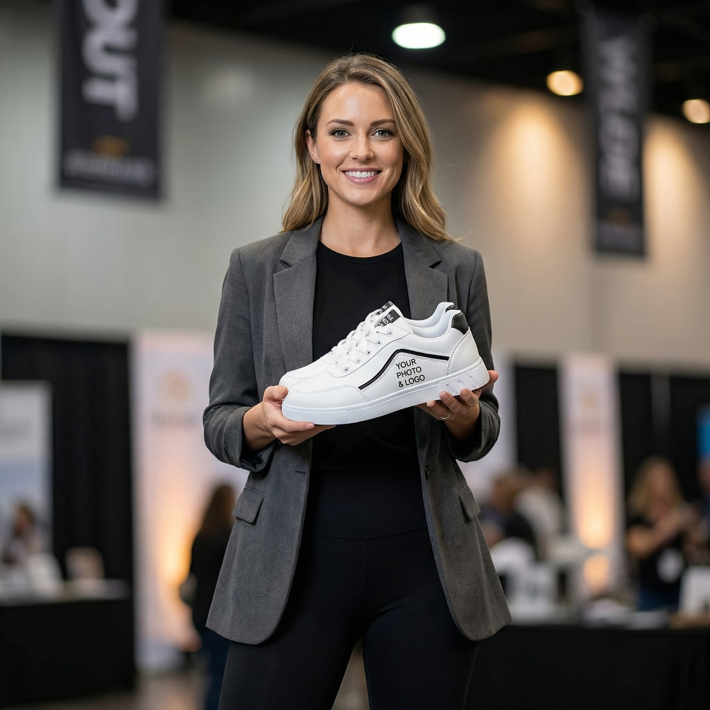 sneakers custom photo image text name black white low top