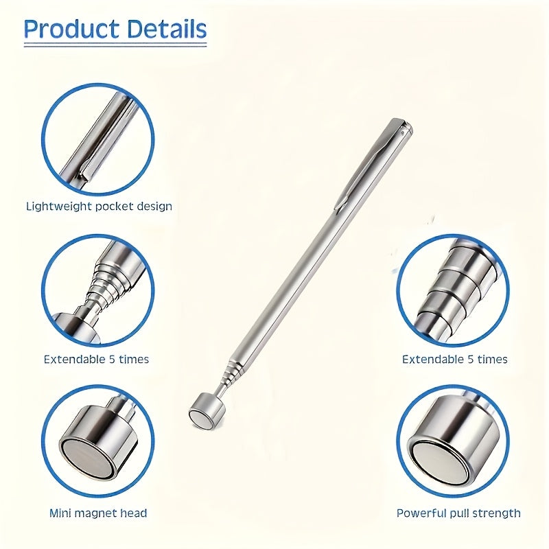 3 in 1 stainless steel telescopic magnetic tool manual iron