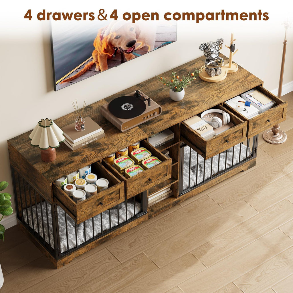 large heavy duty dual crate dog kennel furniture suitable 2