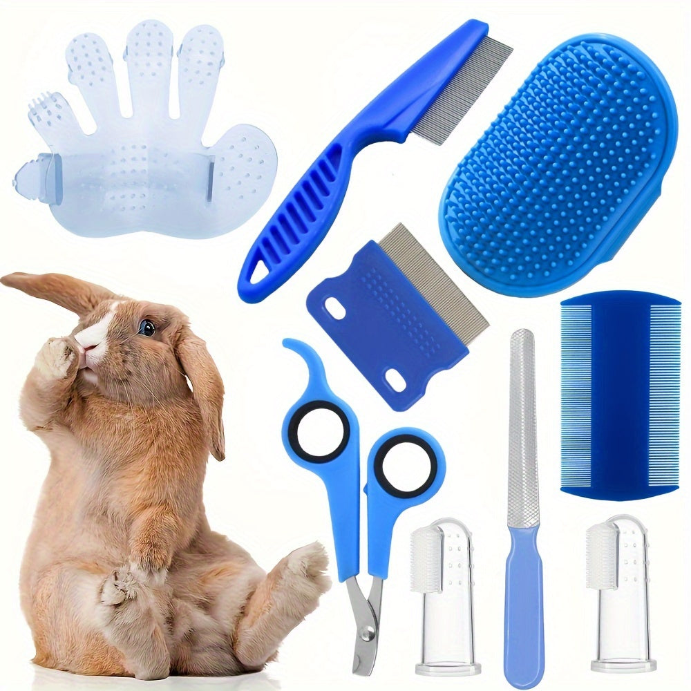 9  rabbit grooming kit shedding brush nail clipper