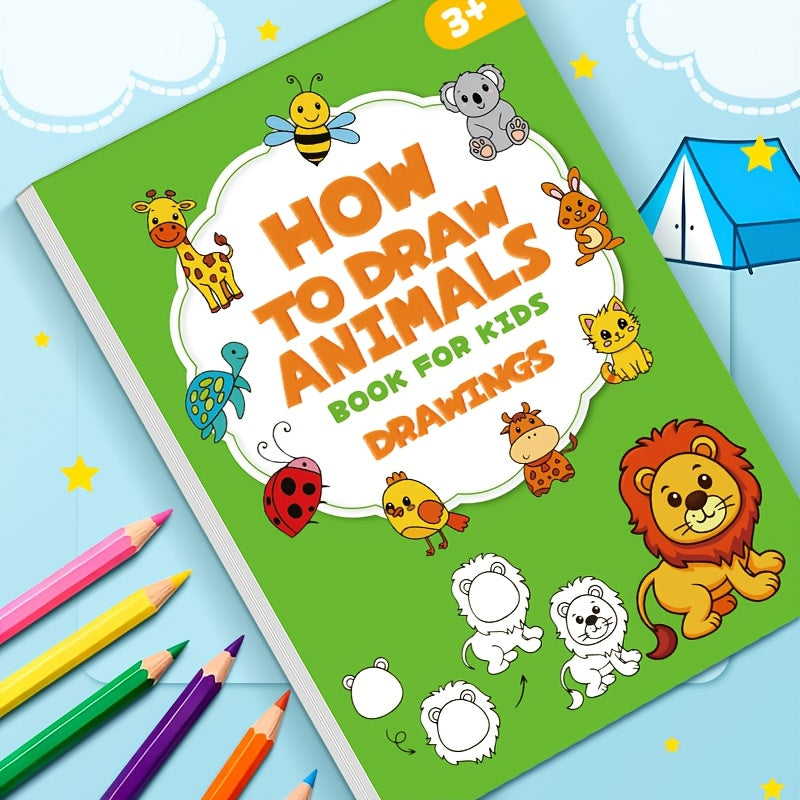 1 book 32 pages draw animals childrens book