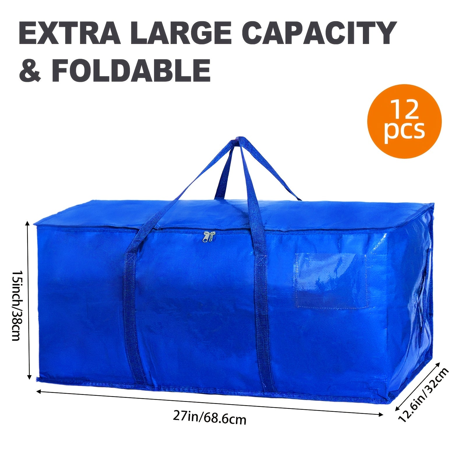 12pcs extra large moving bags zippers carrying handles heavy