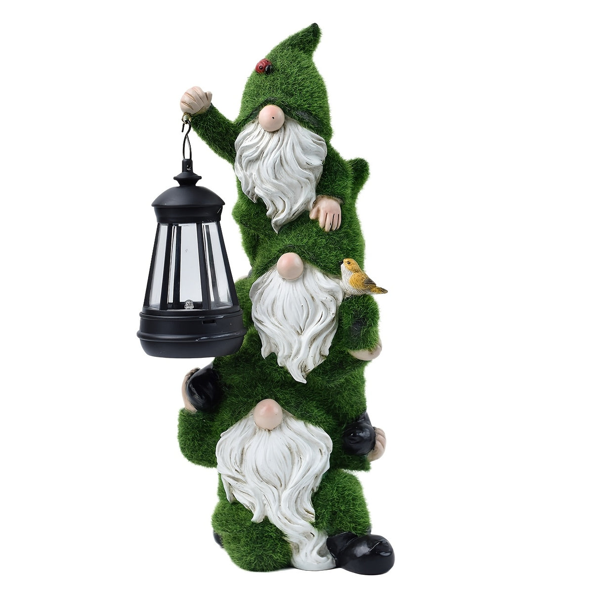 garden statues solar gnomes featuring a resin gnome figurine