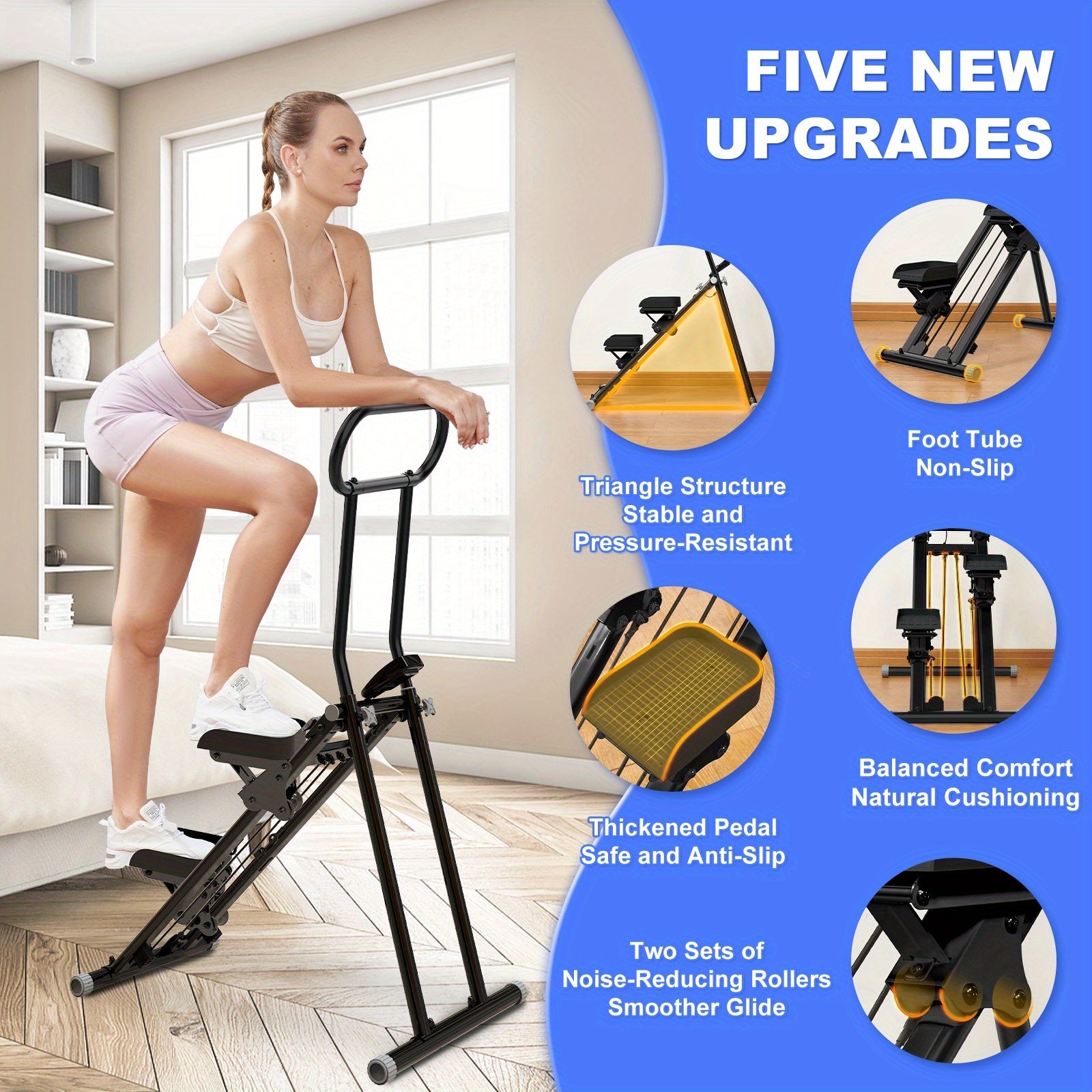 stair stepper foldable vertical aerobic climber