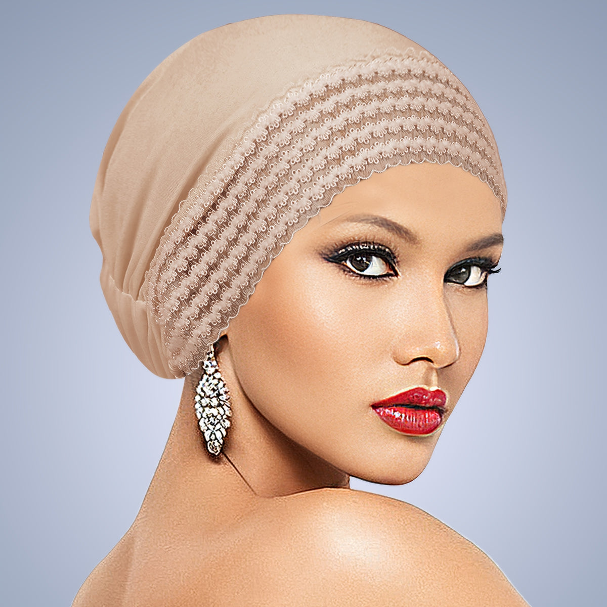womens solid color turban   fashionable versatile base