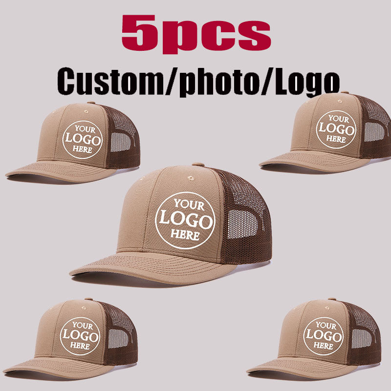 5pcs customizable adjustable trucker baseball caps men women