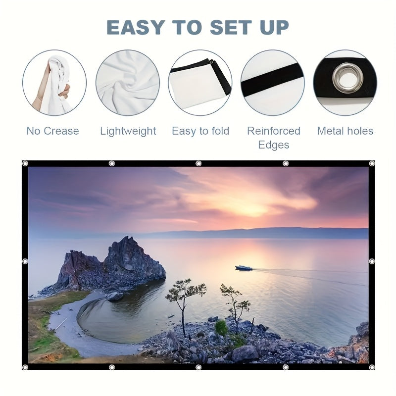 60 inch 4k portable projection screen foldable high