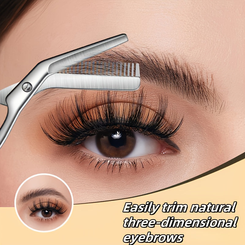 stainless steel eyebrow scissors built in brow comb 1pc
