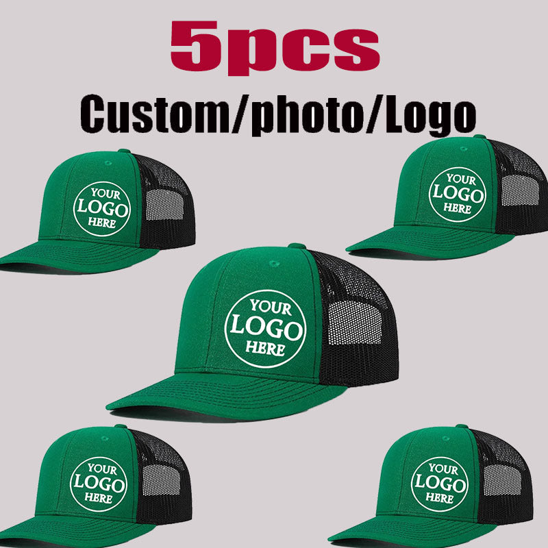5pcs customizable adjustable trucker baseball caps men women