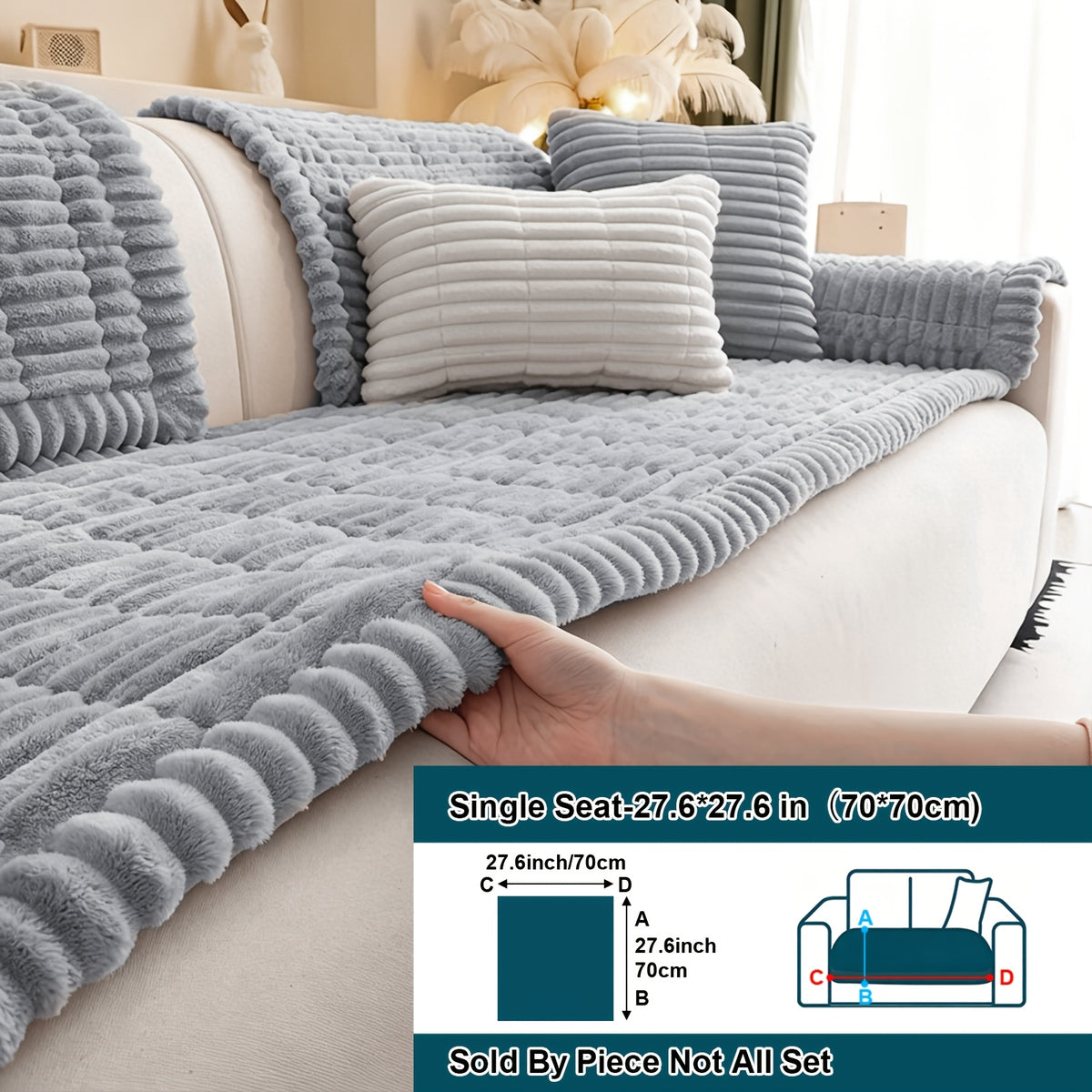 1  quilted thick sofa cushion bohemian style removable