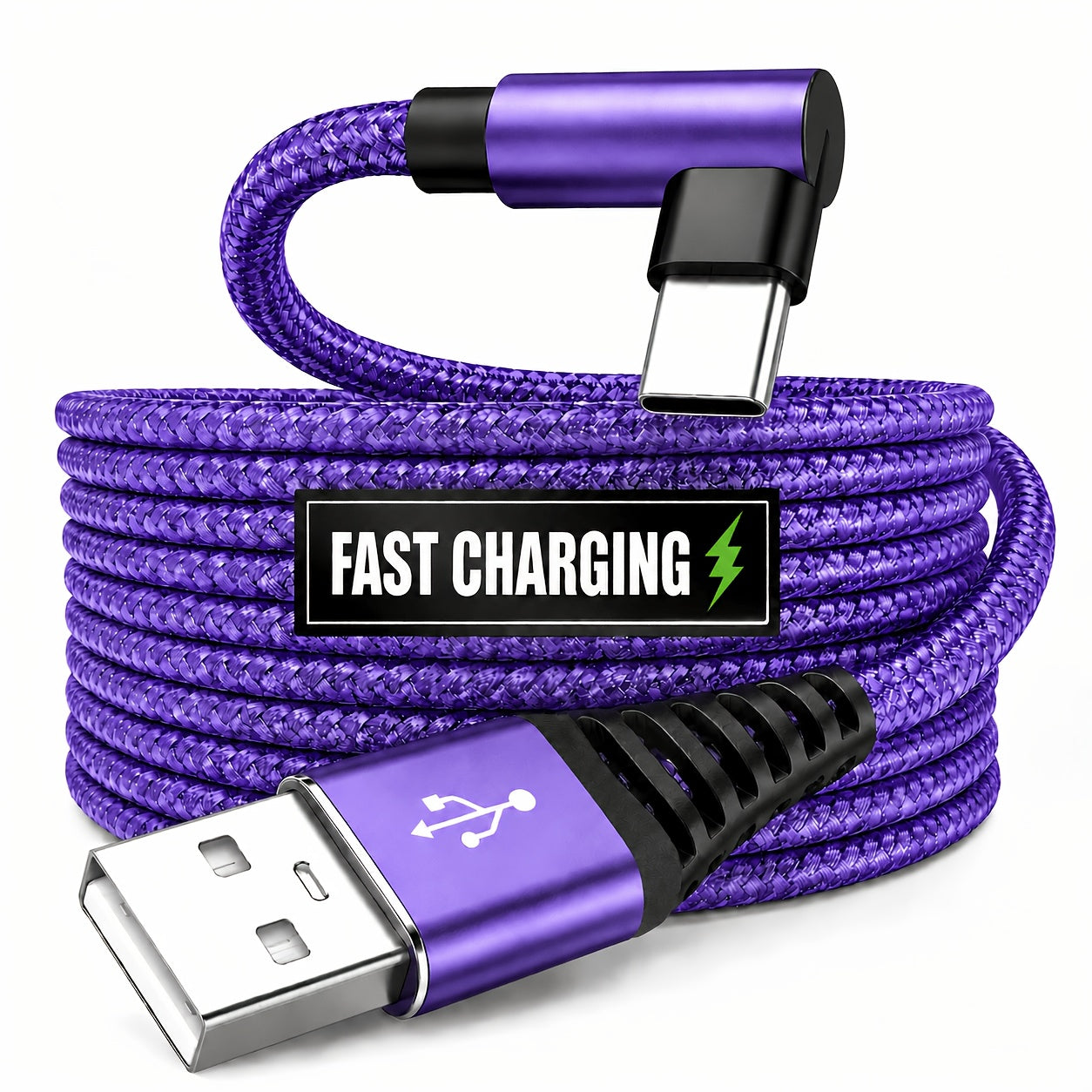 usb right angle type c data cable supports fast charging