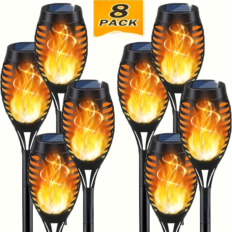 16 8pcs solar torch lights smart light control