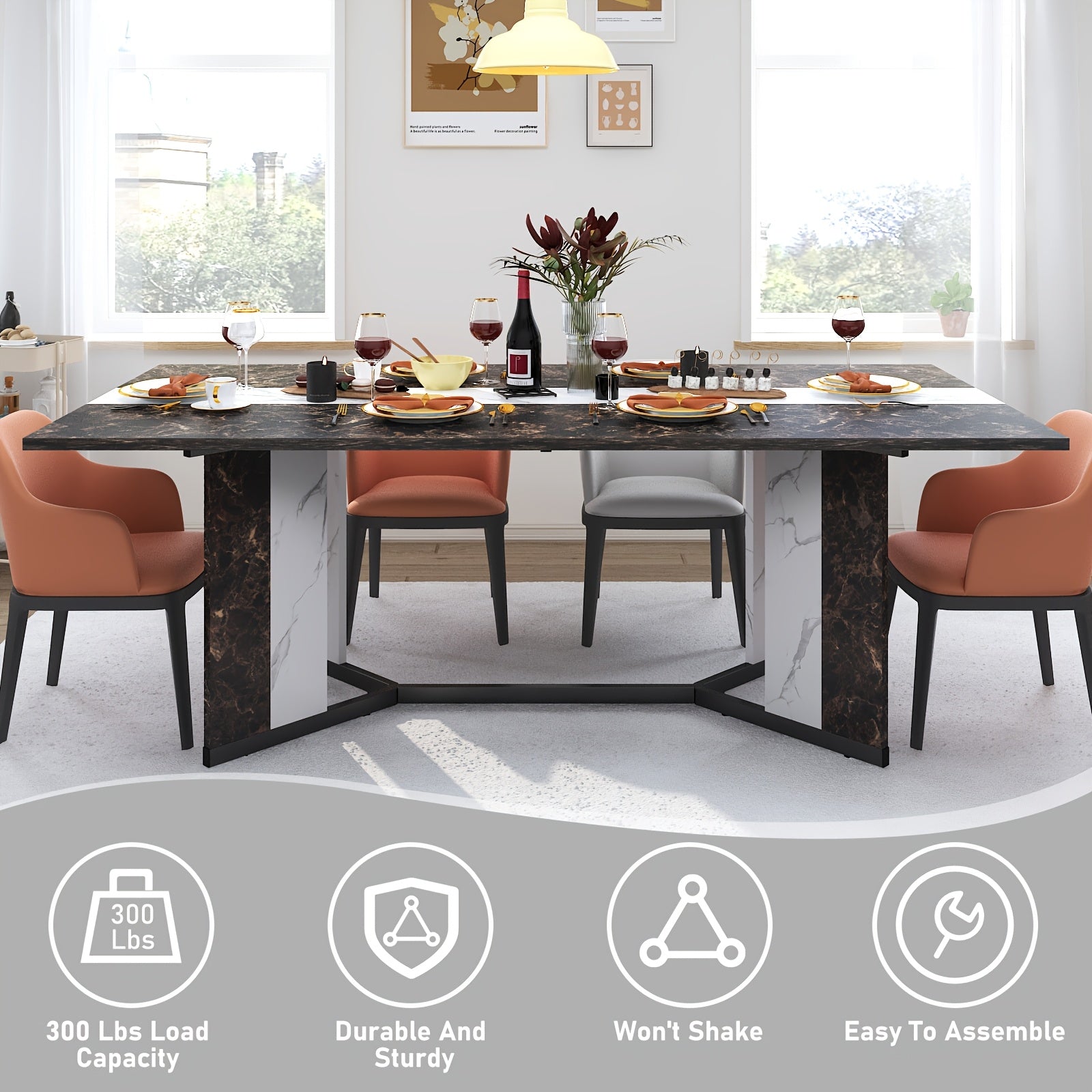 71 rectangle modern dining table office   room