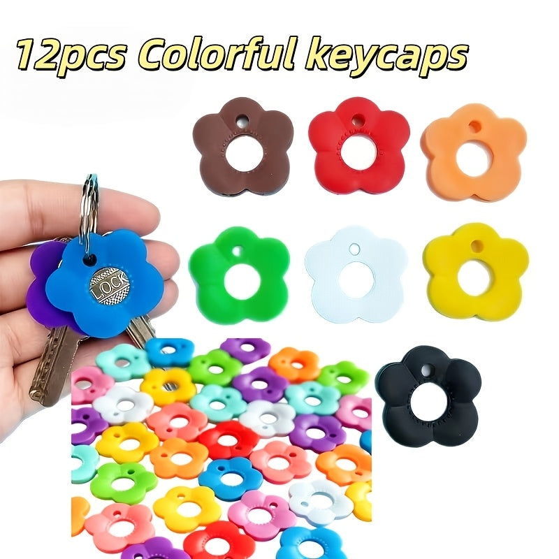12 colorful flower key covers key cap set durable color