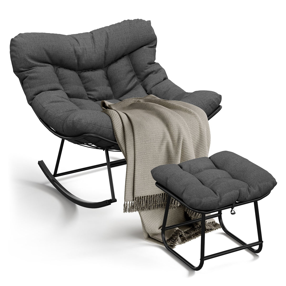ergonomic rocking chair 4pcs set   egg chair