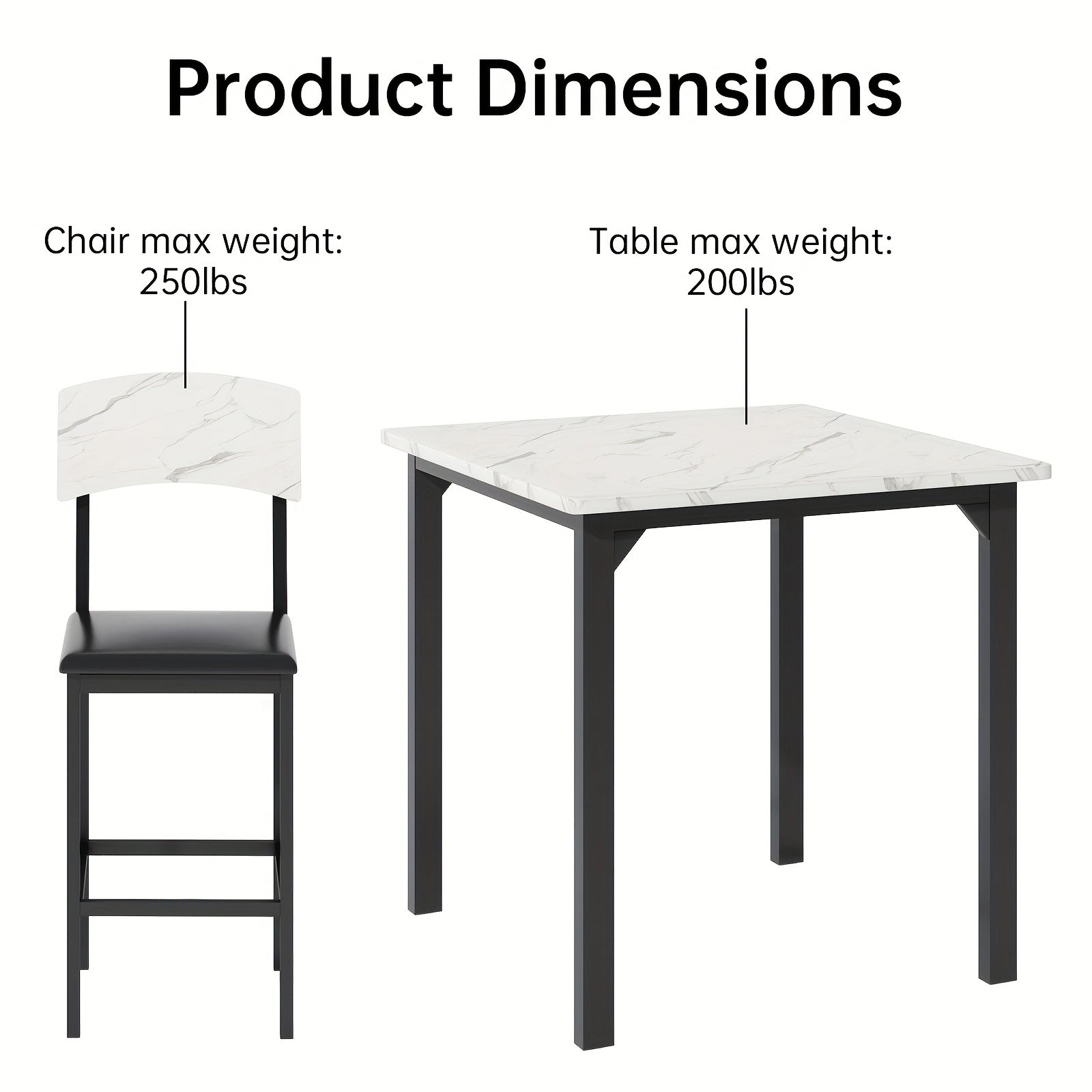 5pcs dining table chair set 1 counter height table 4