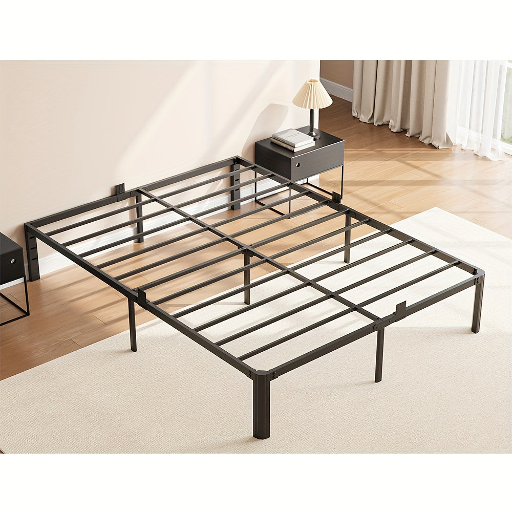 14 inch black metal bed frame king queen full twin