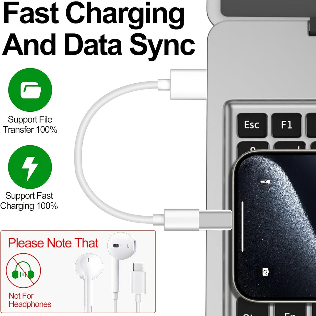 2 pack iphone lightning usb c adapter type c charger