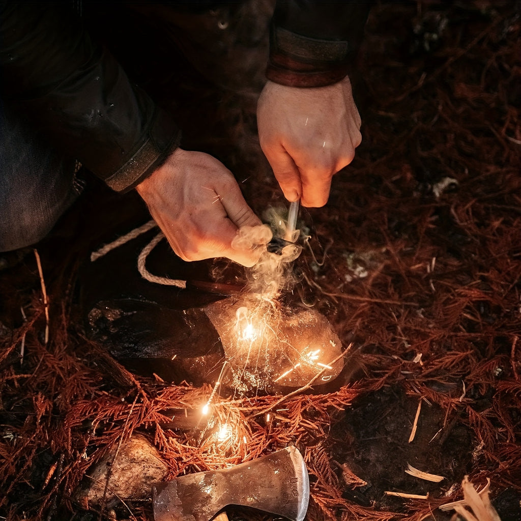wood handle   large flint   wild survival fire