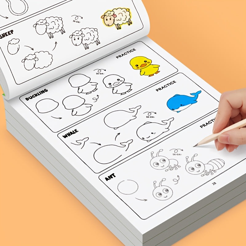 1 book 32 pages draw animals childrens book