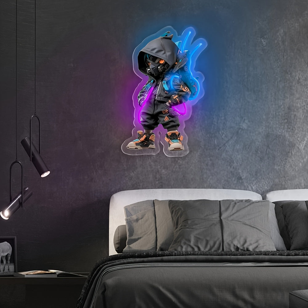 cyberpunk mecha   led wall light usb powered neon anime