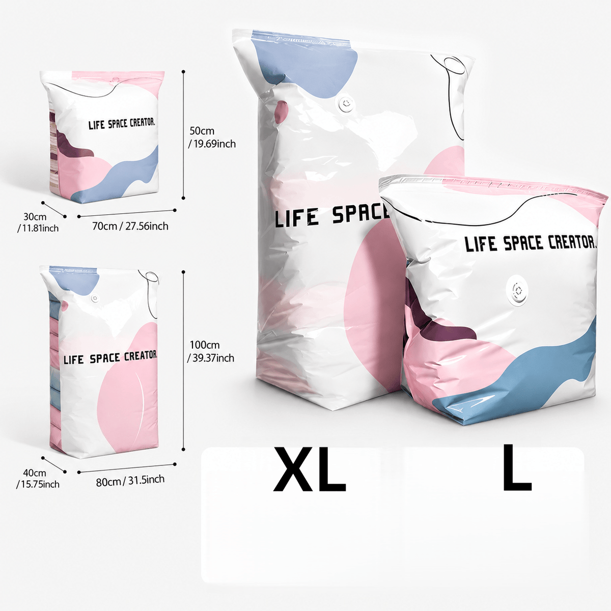 8pcs heavy duty vacuum storage bag no pump required
