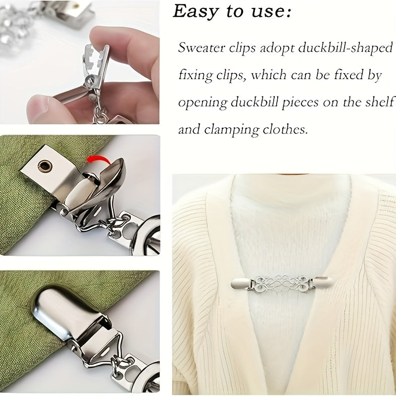 6pcs sweater clips cardigans collar clip tighten dress