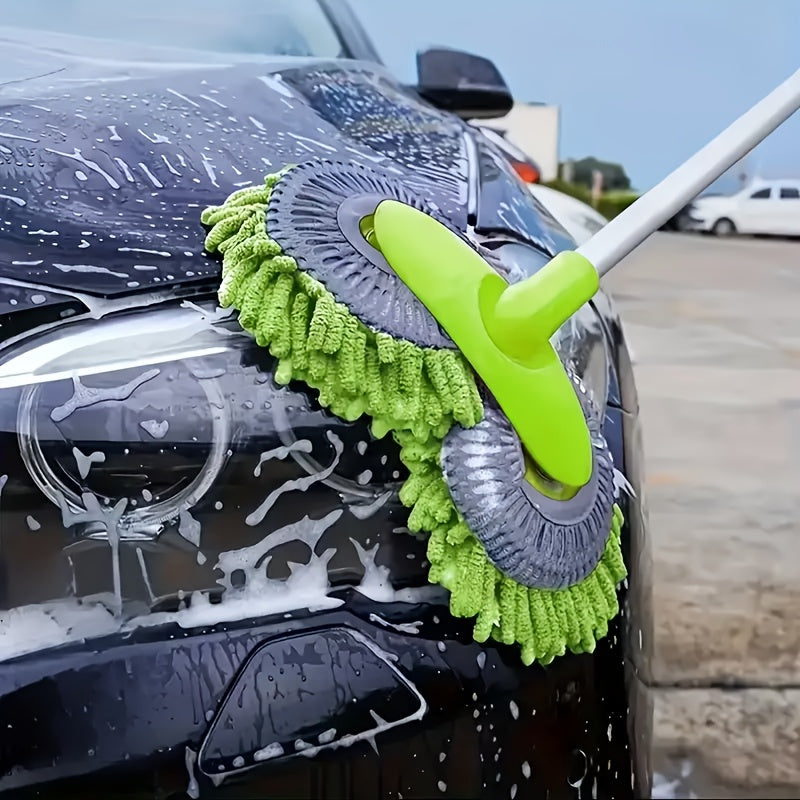 car wash mop retractable long handle double head car wash