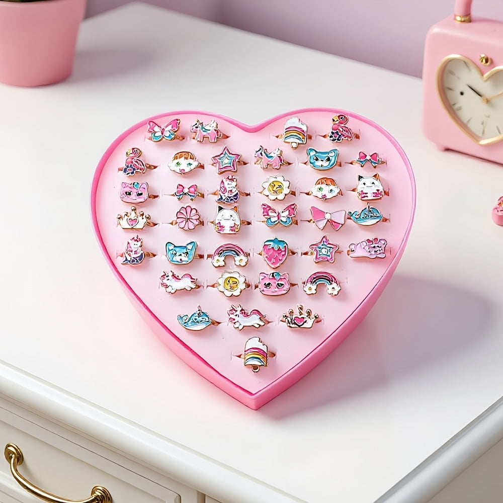 10pcs set girls alloy drip oil animal cartoon style