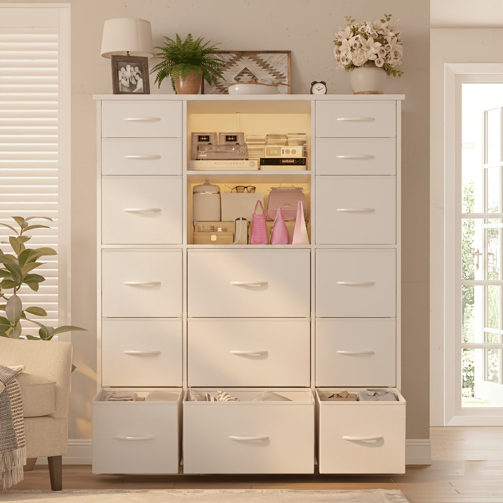 15 drawer tall dresser 20 color led lights bedroom