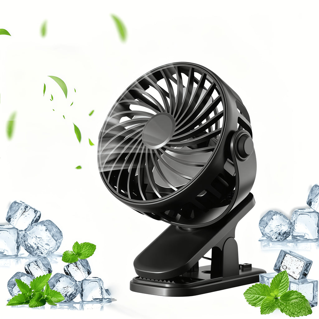 portable clip fan rechargeable usb desk fan type c charging