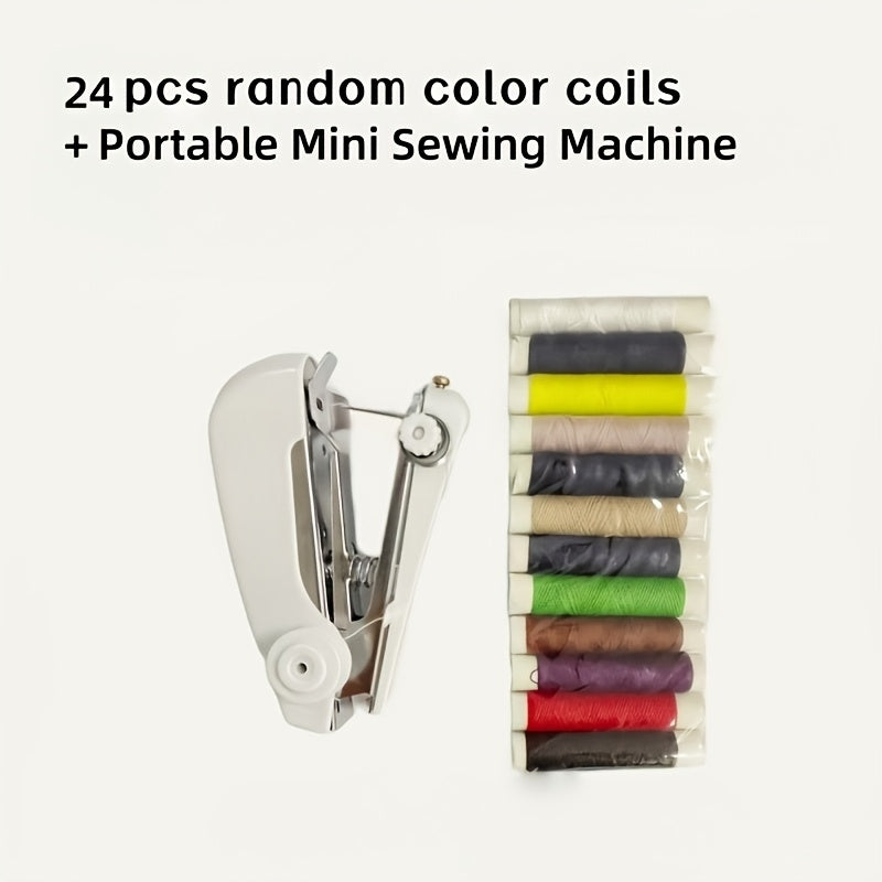 25pcs 1pc portable mini sewing machine 24 rolls random
