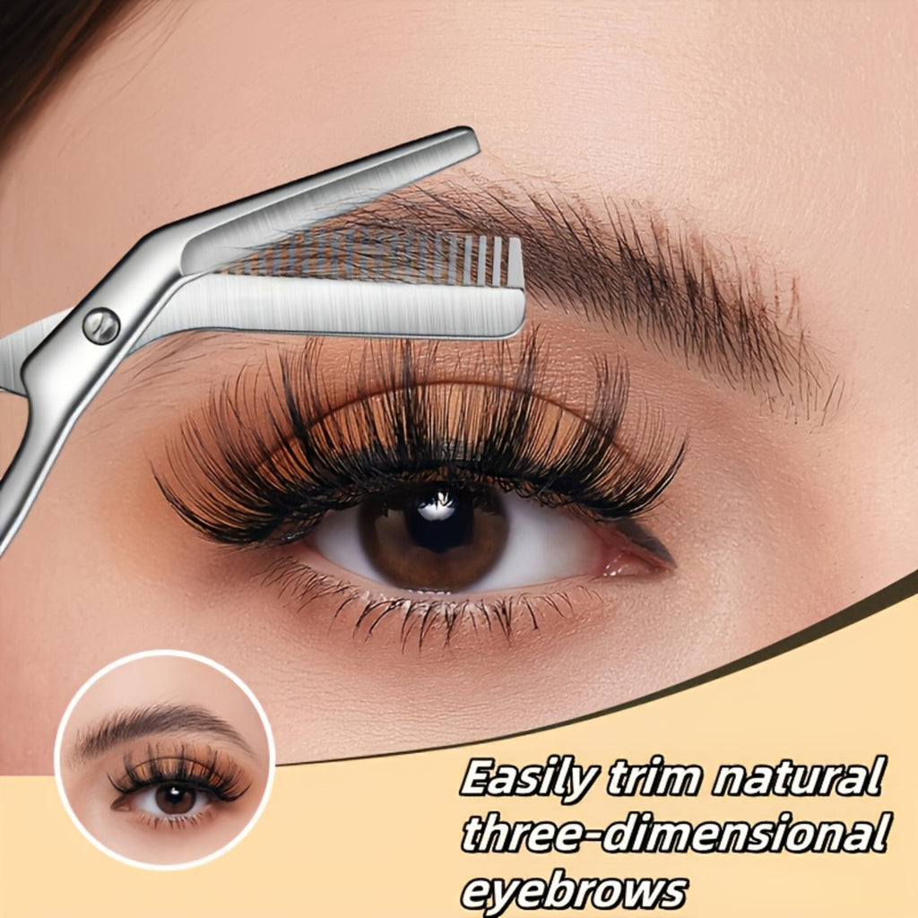 stainless steel   eyebrow scissors built in brow
